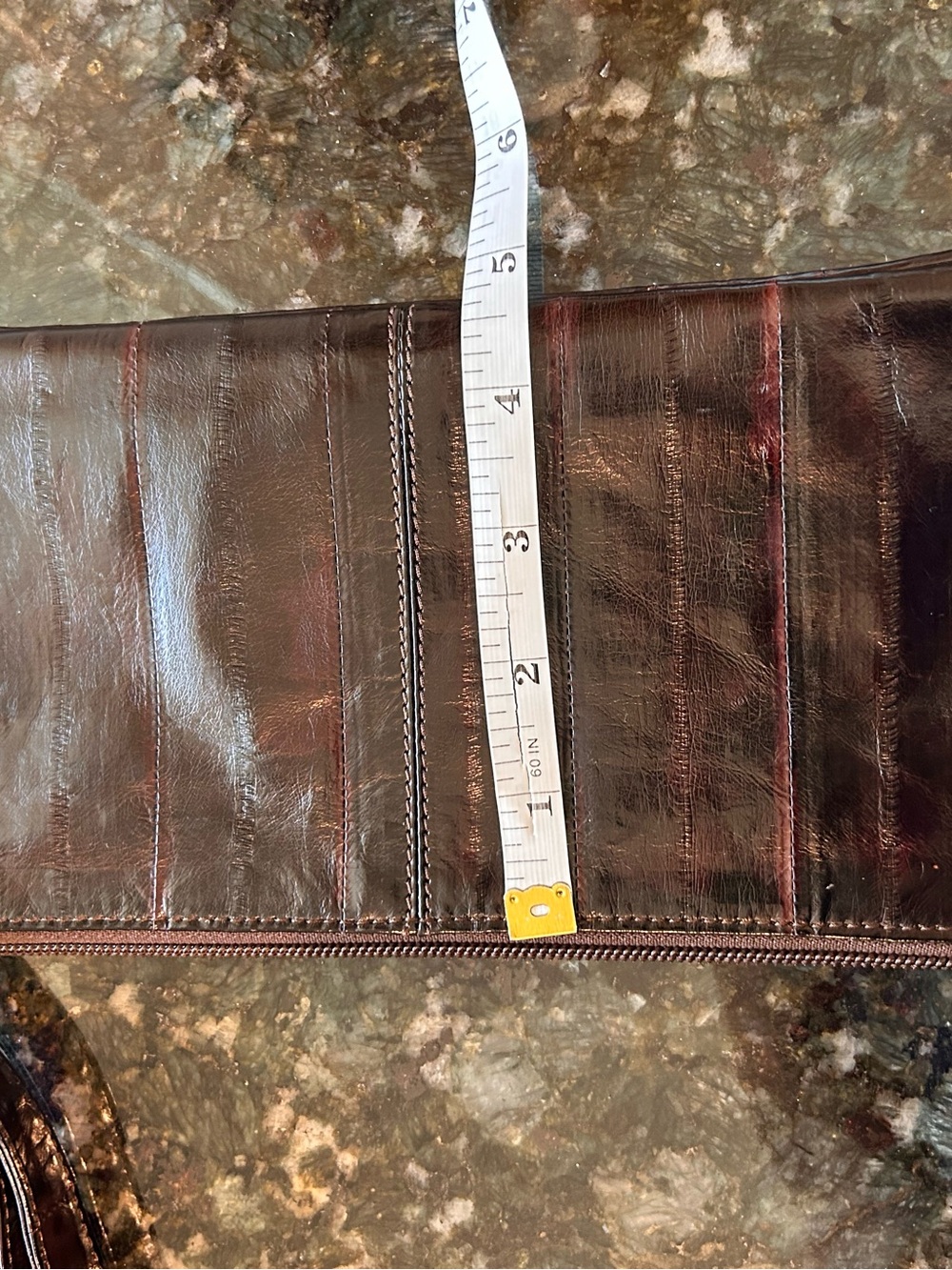 VTG VANELi Eel Skin Gold Hardware Leather Wristlet Wallet Clutch. Mob wife. - Picture 7 of 7